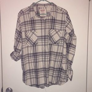 Cream and black flannel